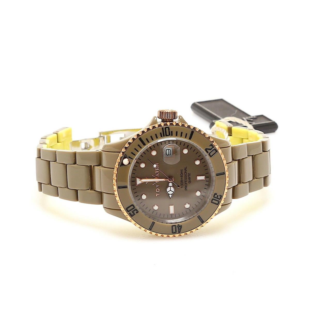 Toywatch Brown/yellow Fluo Time Only Plasteramic Watch Men`s 1425