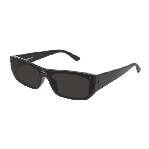 Balenciaga BB 0080S 001 Black/gray Rectangle Unisex Sunglasses