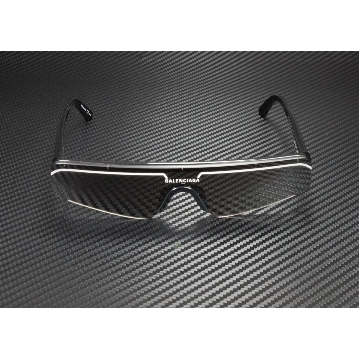 Balenciaga BB0003S 001 Rectangular Square Black Grey 99 mm Unisex Sunglasses - Frame: Black, Lens: Gray