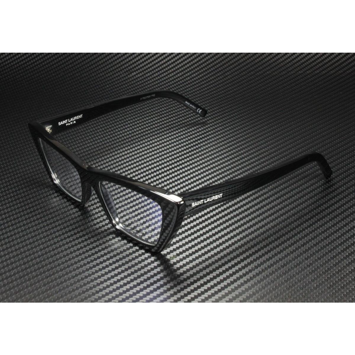 Saint Laurent Ysl 291 001 Oval Black Shiny Blk Demo Lens 51mm Women`s Eyeglasses