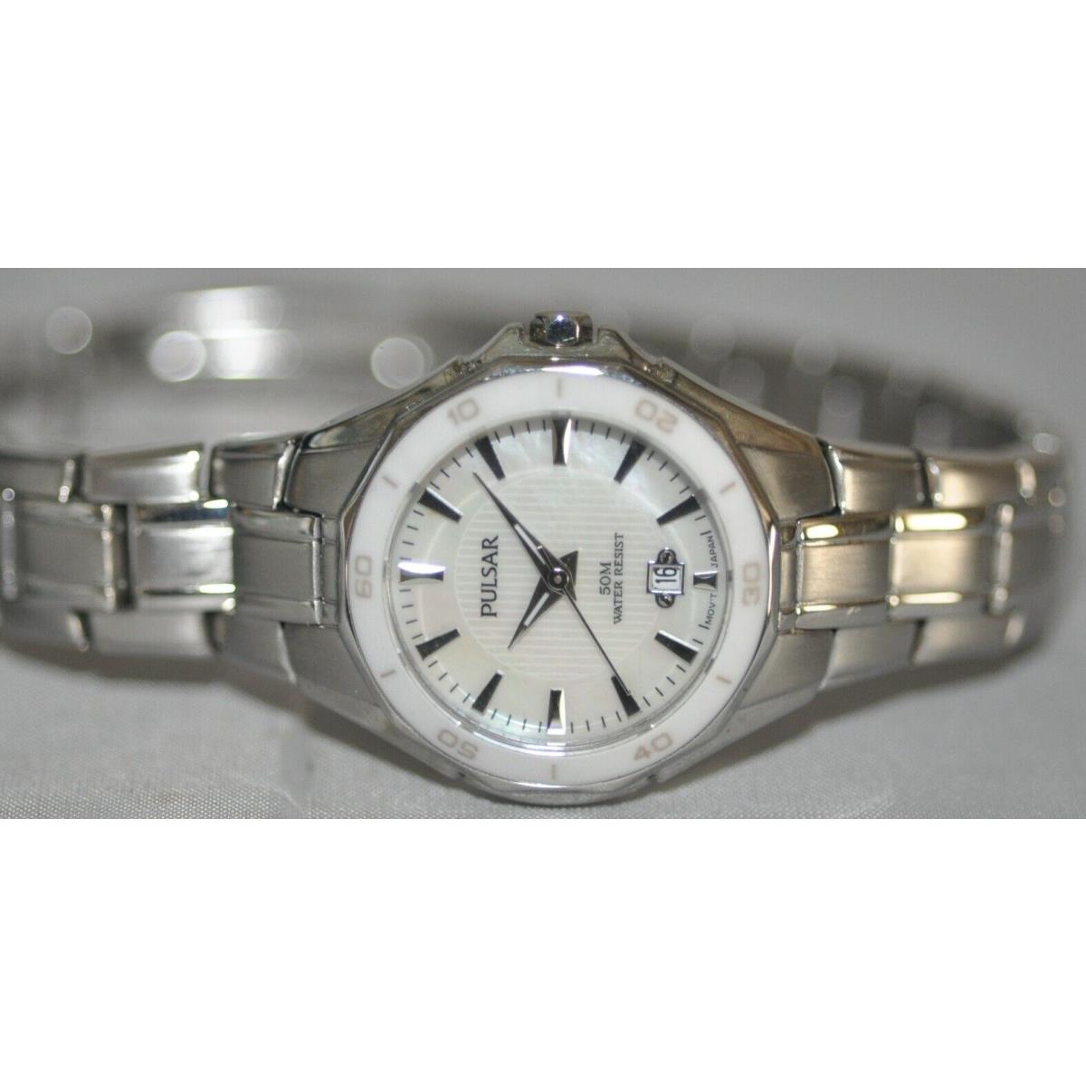 Pulsar Ladies Silver Mother-of-pearl Dial Stainless Steel Watch PXT895