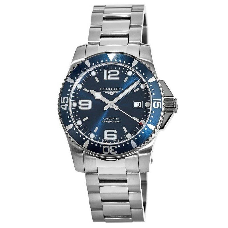 Longines Hydroconquest Automatic 41mm Blue Dial Men`s Watch L3.742.4.96.6 - Face: Blue, Dial: Blue, Band: Silver