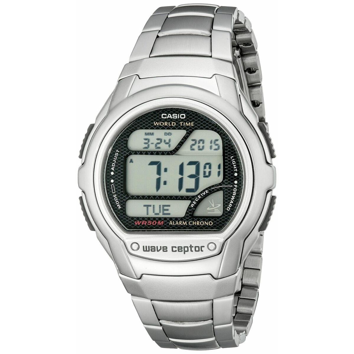 Casio WV58DA-1A Men`s Stainless Steel Band World Time Multi Band Atomic Watch