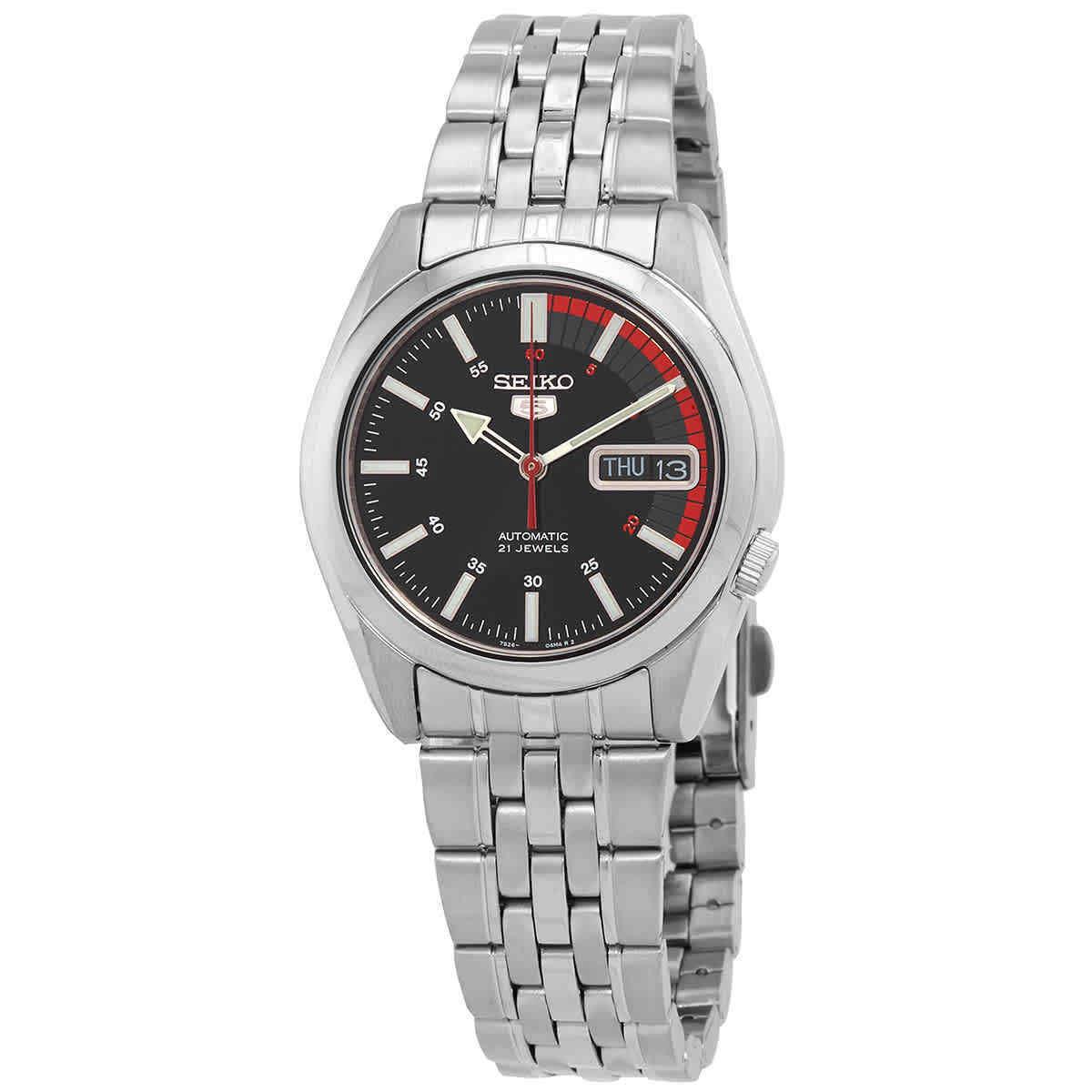 Seiko Series 5 Automatic Black Dial Unisex Watch SNK375K