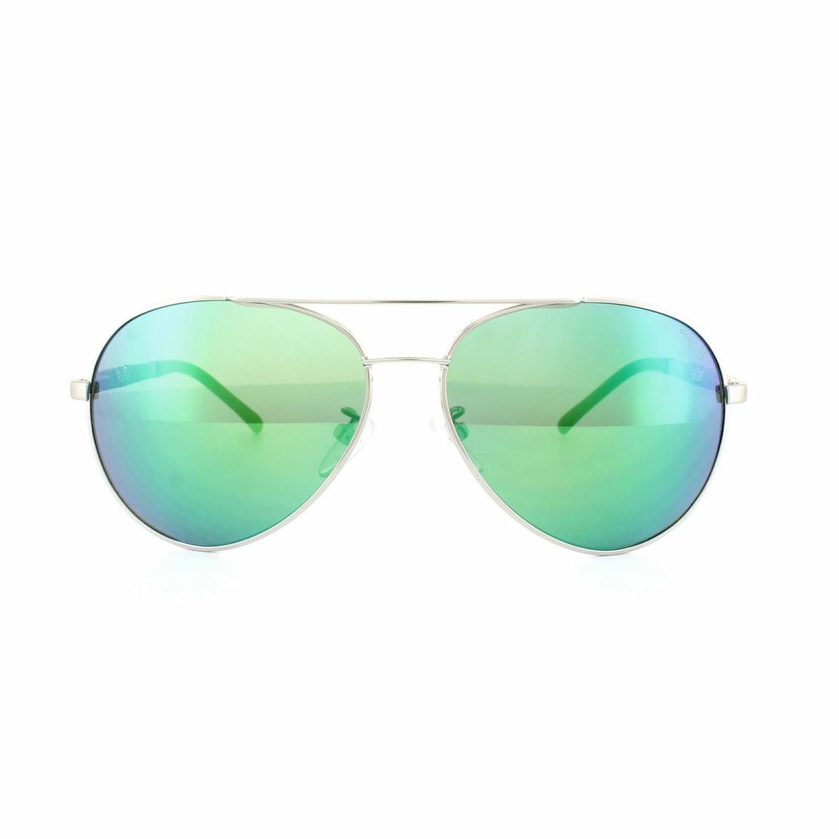 Police Legend 2 S 8746 589G Silver W/green Mirrored Sunglasses