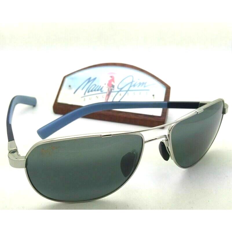 Maui Jim Guardrails Sunglasses MJ 327-17 Silver Frame with Polarized Grey Lenses