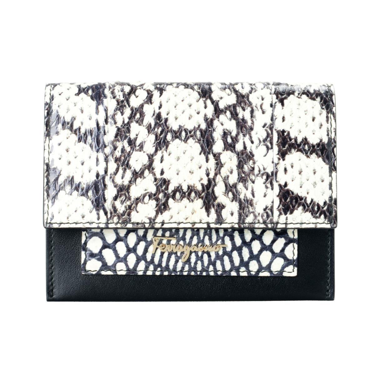 Salvatore Ferragamo Women`s Snake Skin Leather Wallet