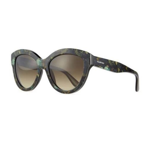 Valentino V720 SB 53-18-140 Camouflage Butterfly Army Green Sunglasses S1703