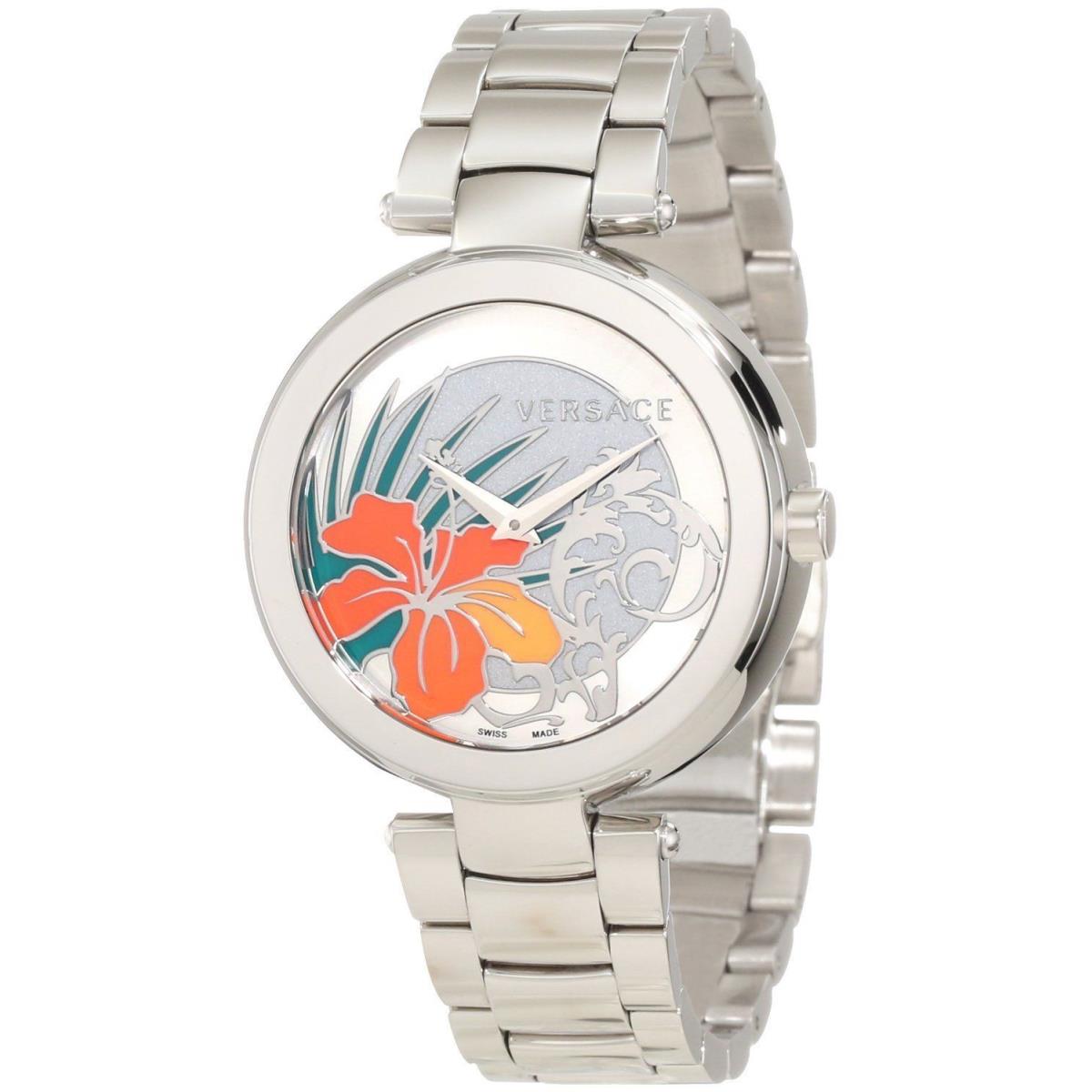 Versace Women`s I9Q99D1HI S099 Mystique White Silver Sunray Dial Wristwatch