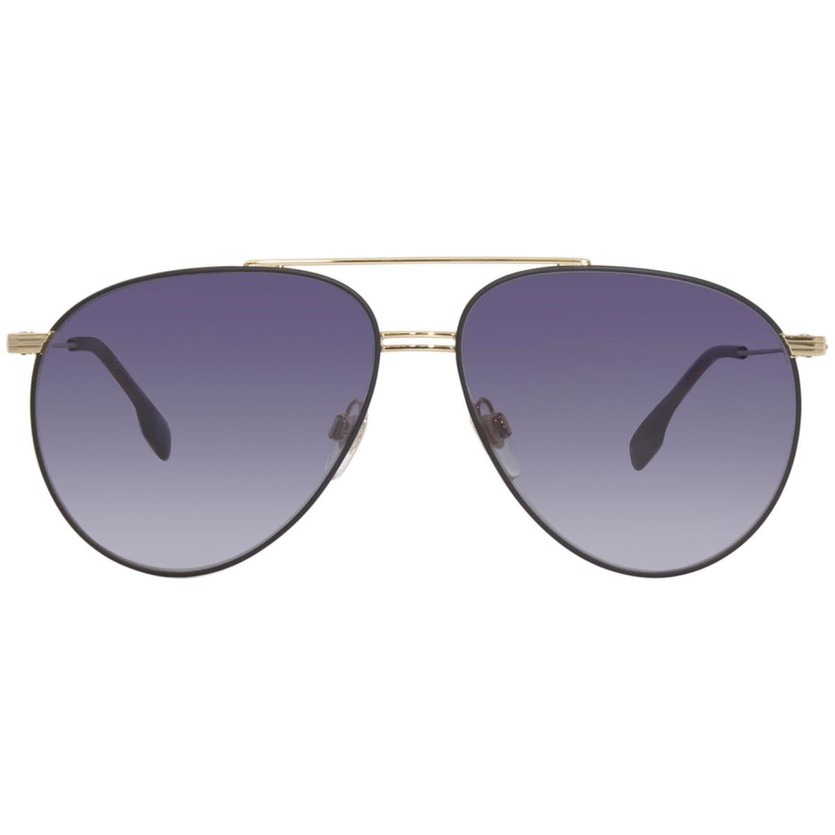 Burberry B-3108 1017/4L Sunglasses Men`s Gold/matte Black/gradient Blue 60mm