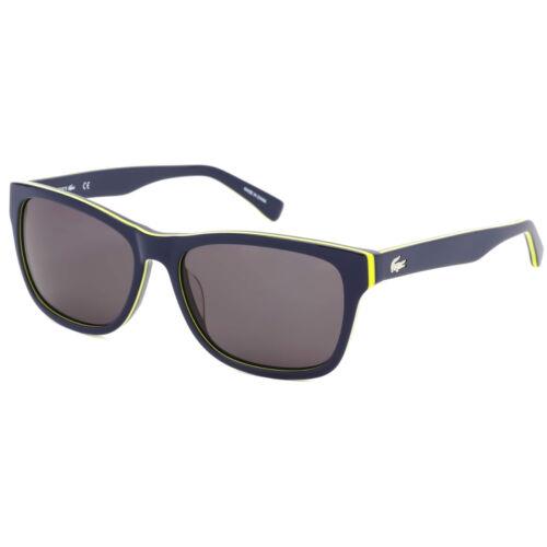 Lacoste Unisex Sunglasses Blue and Yellow Rectangular Plastic Frame L683S 414