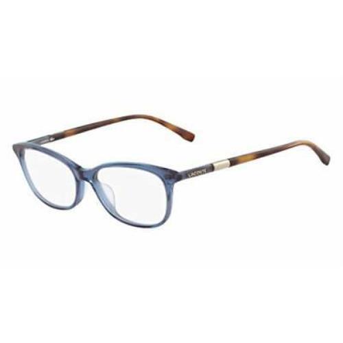 Lacoste L 2830 424 Blue Tortoise Eyeglasses 54mm with Lacoste Case