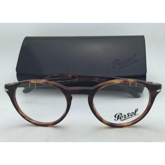 Persol Rx-able Eyeglasses 3092-V 9015 50-19 Havana Tortoise Round Frames