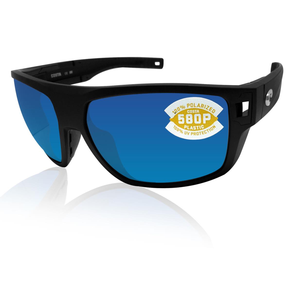 Costa Del Mar Dgo 11 Obmp Diego Black Frame Blue Mirror Polarized 580P Lens