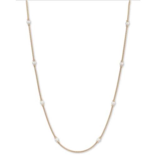 Lauren Ralph Lauren Gold Tone Pearl Mesh Multi Necklace 42 ` Q10