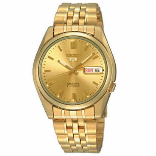 Seiko SNK366K1 Automatic Stainless Steel Gold Plated Casual Analog Men`s Watch