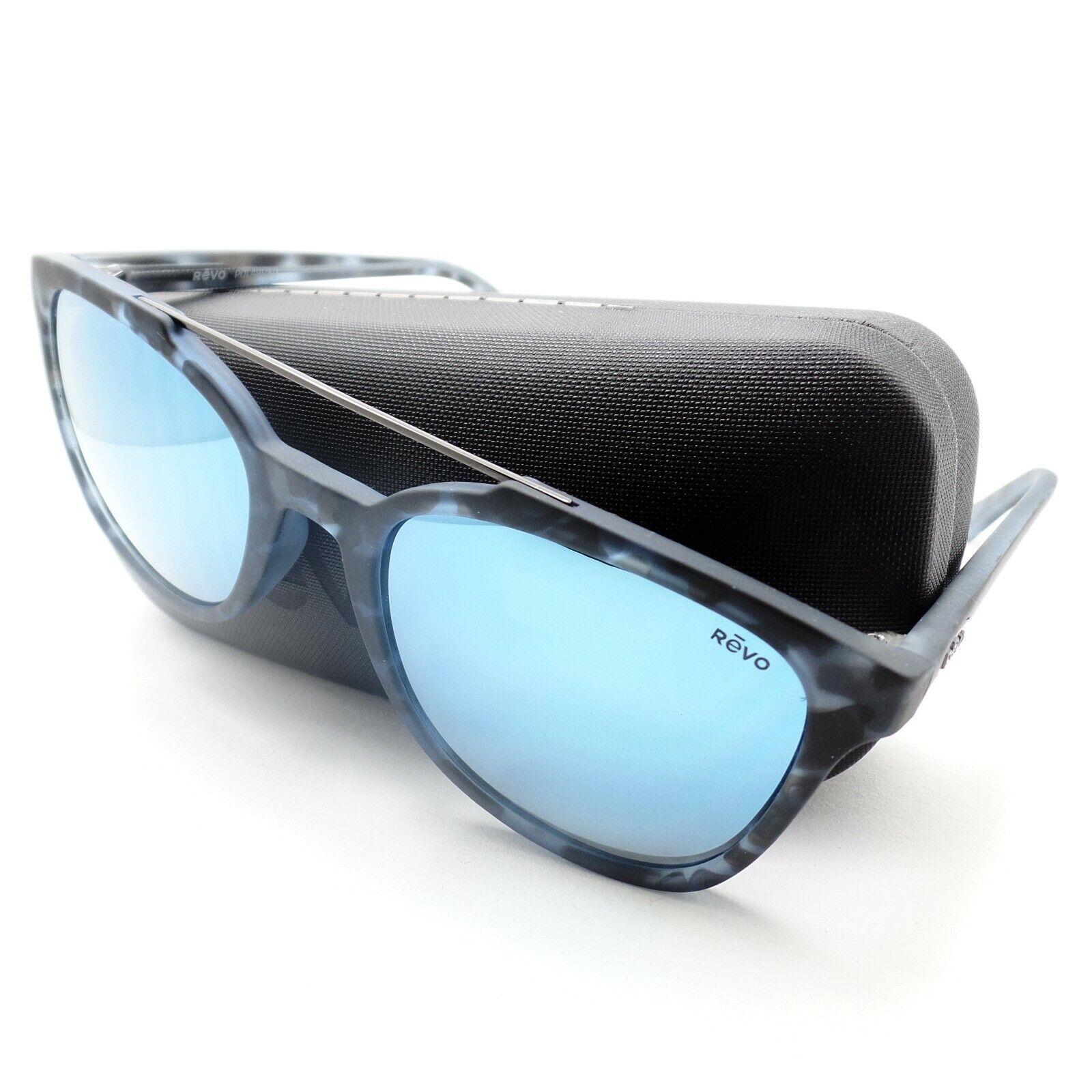 Revo Clayton Matte Blue Tort Blue Water Mirror Polarized Sunglasses
