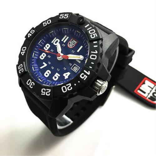 Men`s Luminox Navy Seal Trident Diver`s 45mm Watch 3503 - Navy
