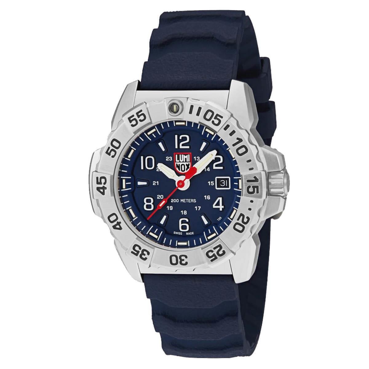 Luminox Men`s Watch Navy Seal Steel Swiss Quartz Navy Blue Rubber Strap 3253