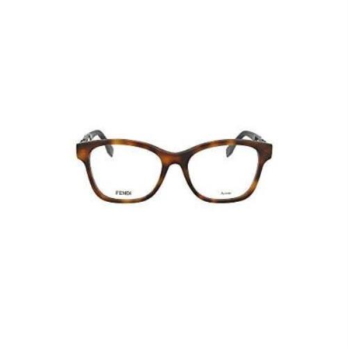 Fendi FF 0276 086 Dark Havana Plastic Square Eyeglasses 51mm