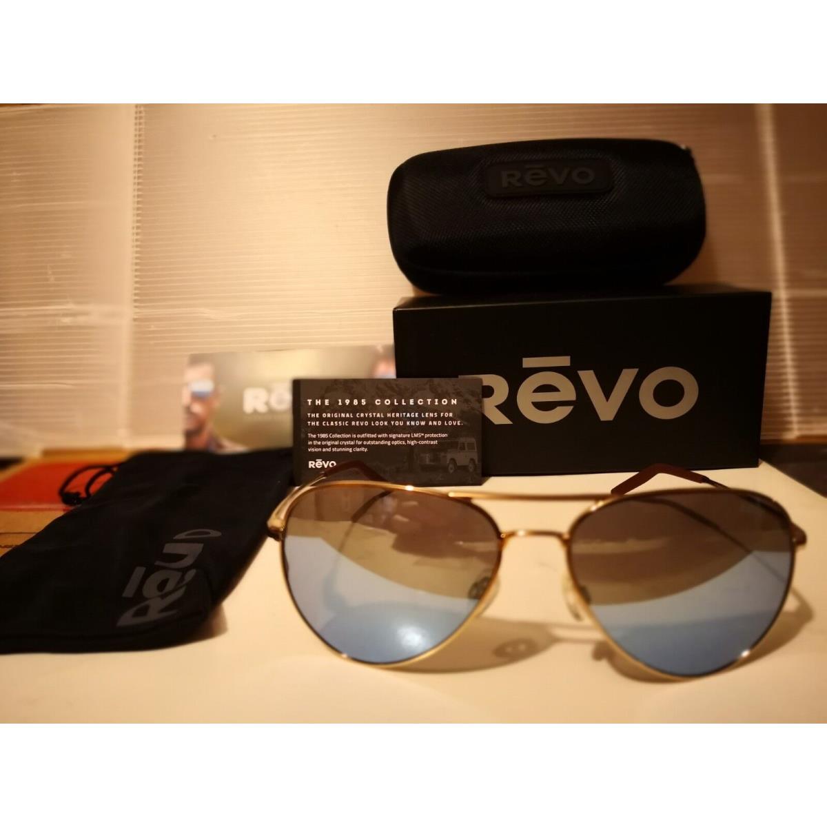 Revo sunglasses  - GOLD Frame, Crystal Blue Water Polarized Lens