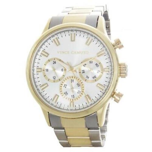 Vince Camuto Men`s Silver Dial Two-tone Stainless Steel Watch VC/1116SVTT