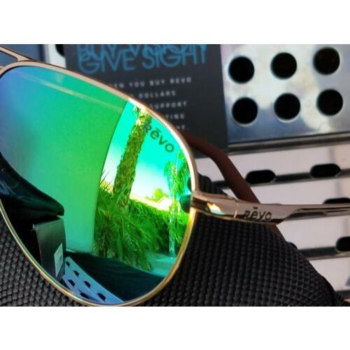 NEW Revo Observer sunglasses RE 1033 04 GN Gold Green Mirror Polarized Aviator