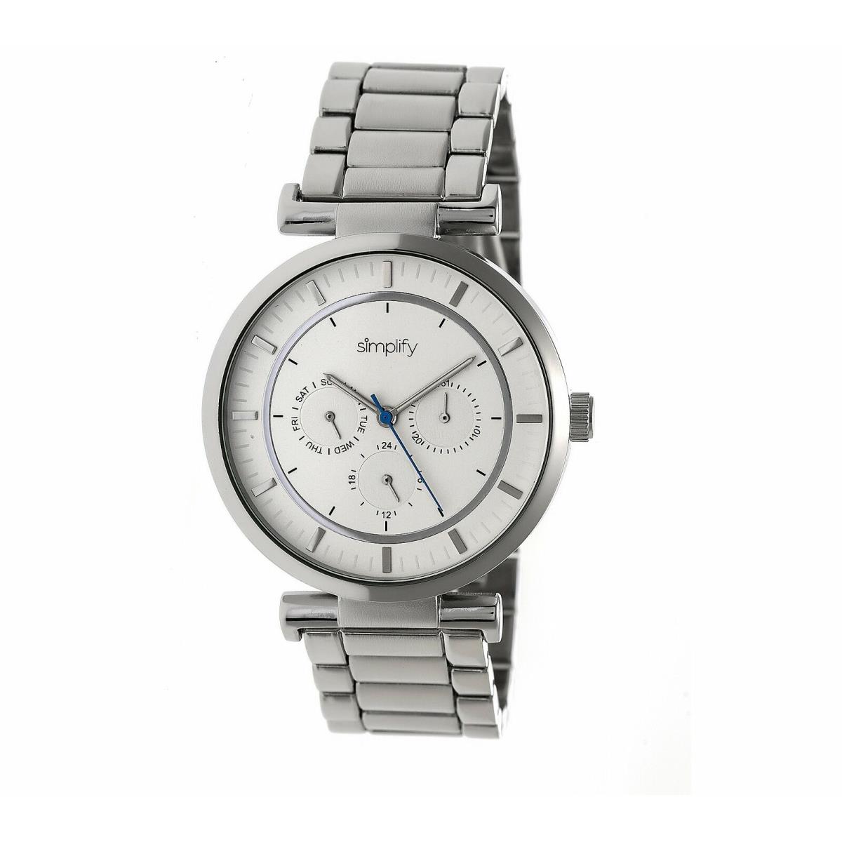Simplify Stainless Bracelet Watch with White Dial Qvc
