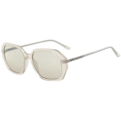 Calvin Klein CK18535S-103 Milky Bone Women`s Sunglasses Grey Mirrored Lens