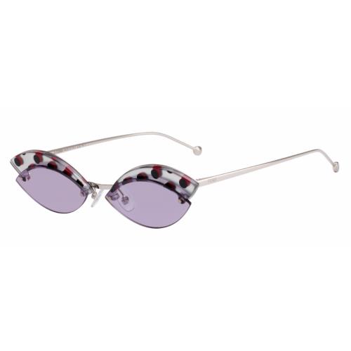 Fendi sunglasses  - Silver with Polka Dot , Silver with Polka Dot Rims Frame, Lilac / Violet Lens