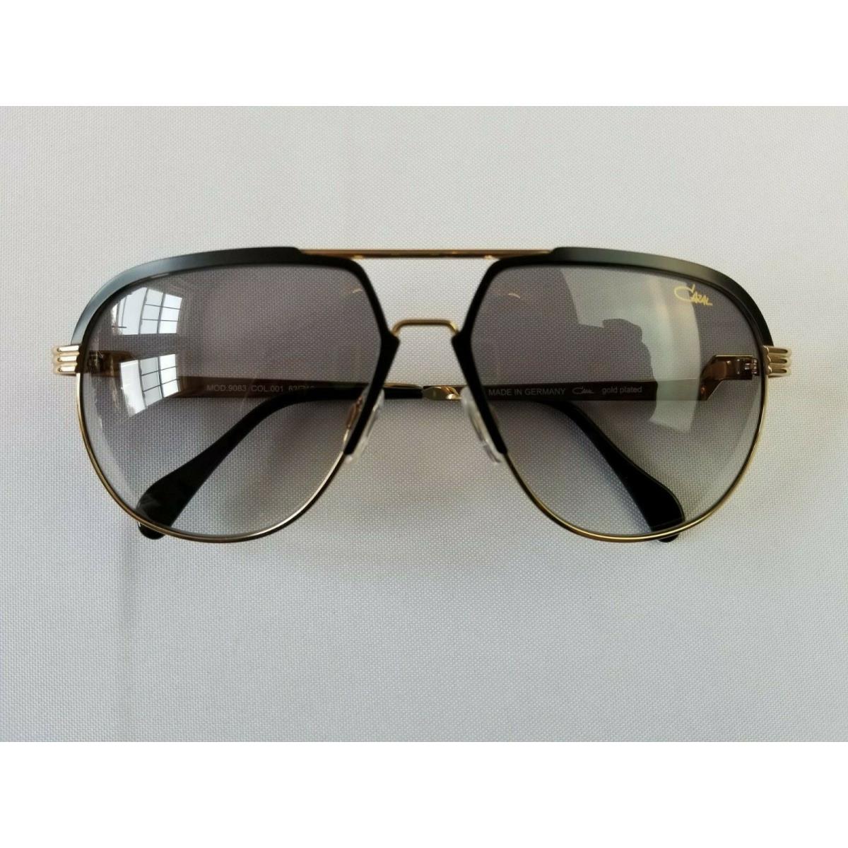 Cazal Mod. 9083 Col. 001 Black Gold Plated Aviator Sunglasses Made