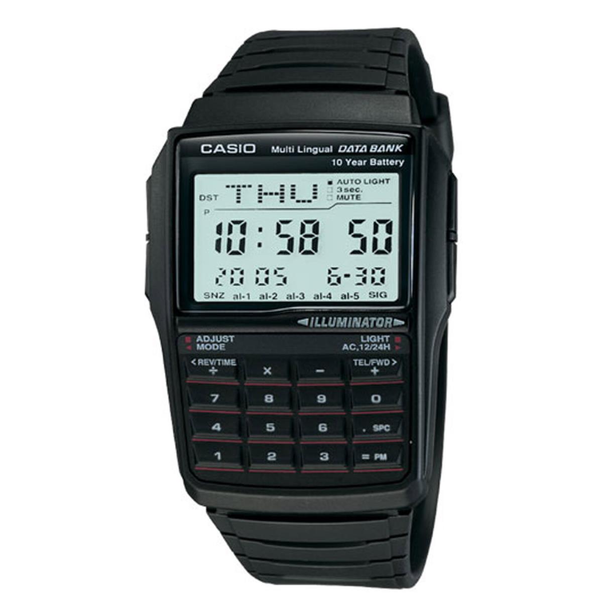Casio Men`s Quartz Illuminator Calculator Black Resin Band 41mm Watch DBC32-1A