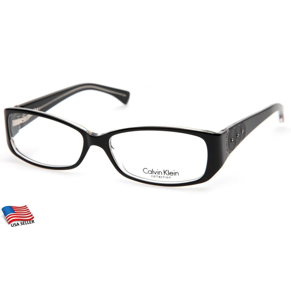 Calvin Klein CK835 038 Black Eyeglasses Glasses Acetate Frame 52-14-130mm