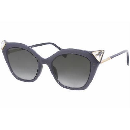 Fendi 0357/G/S 8079O Sunglasses Women`s Blue-gold/dark Blue Gradient Lenses 52mm