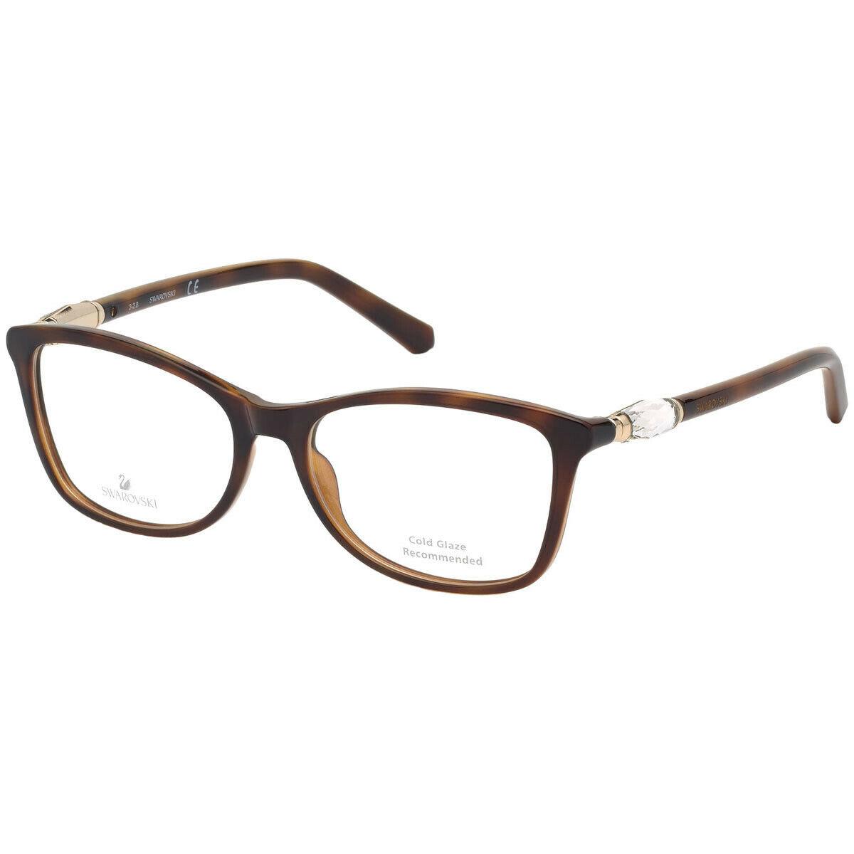 Swarovski SK5336 052 Tortoise Plastic Eyeglasses 53-16-140 SW5336 Cold Glaze