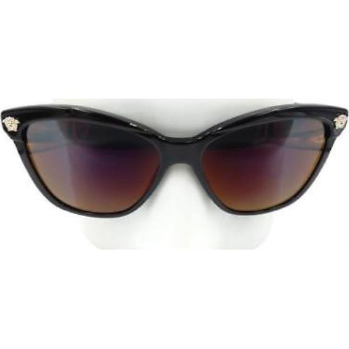 Versace Cat Eye Black Sunglasses Gray Red Mirrored Lens VE4313 GB1/W6 57