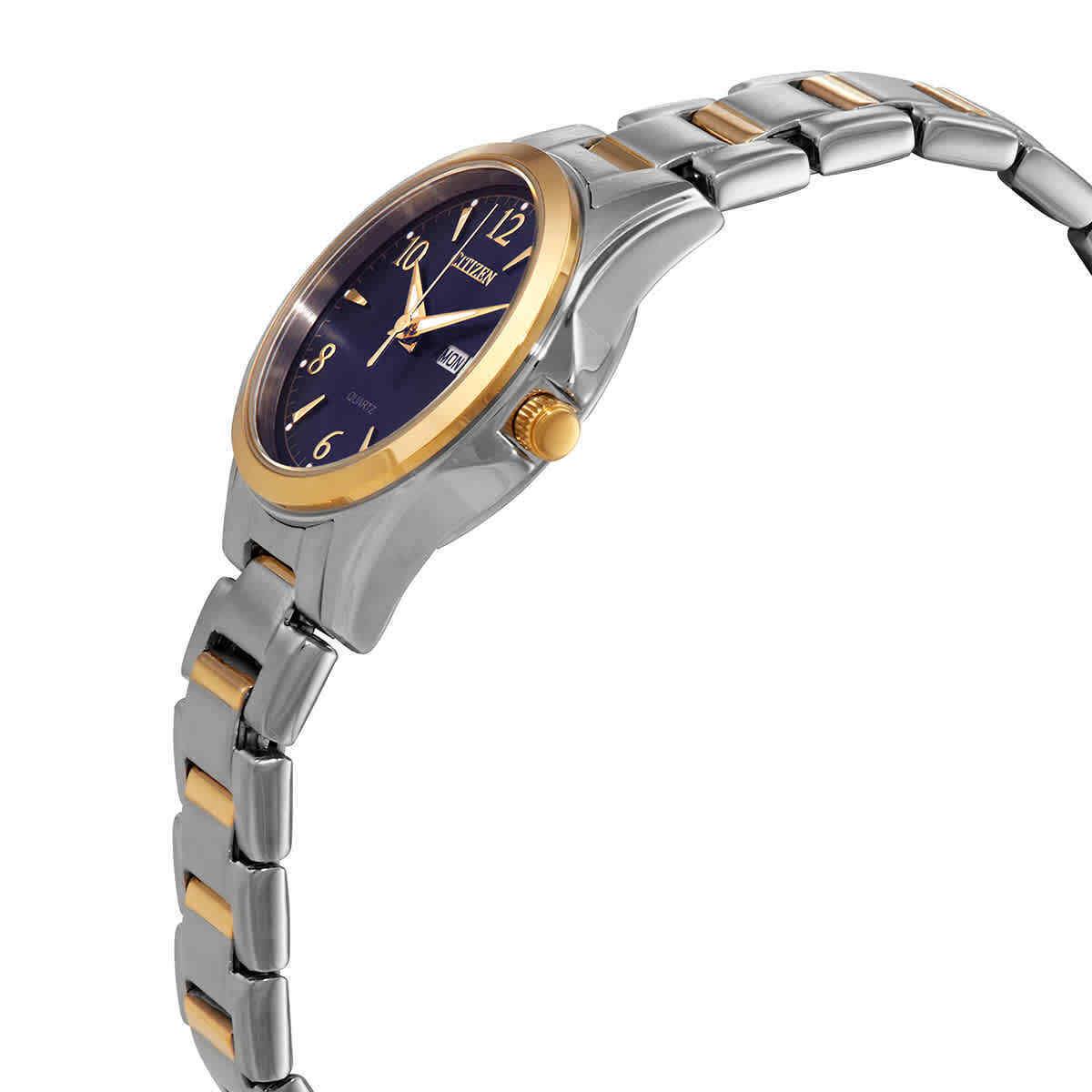 Citizen Quartz Blue Dial Two-tone Ladies Watch EQ0595-55L