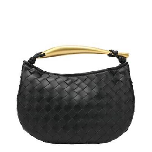 Tory Burch Tiffany Fred Paris Woven Leather Top Handle Clutch Women`s Black