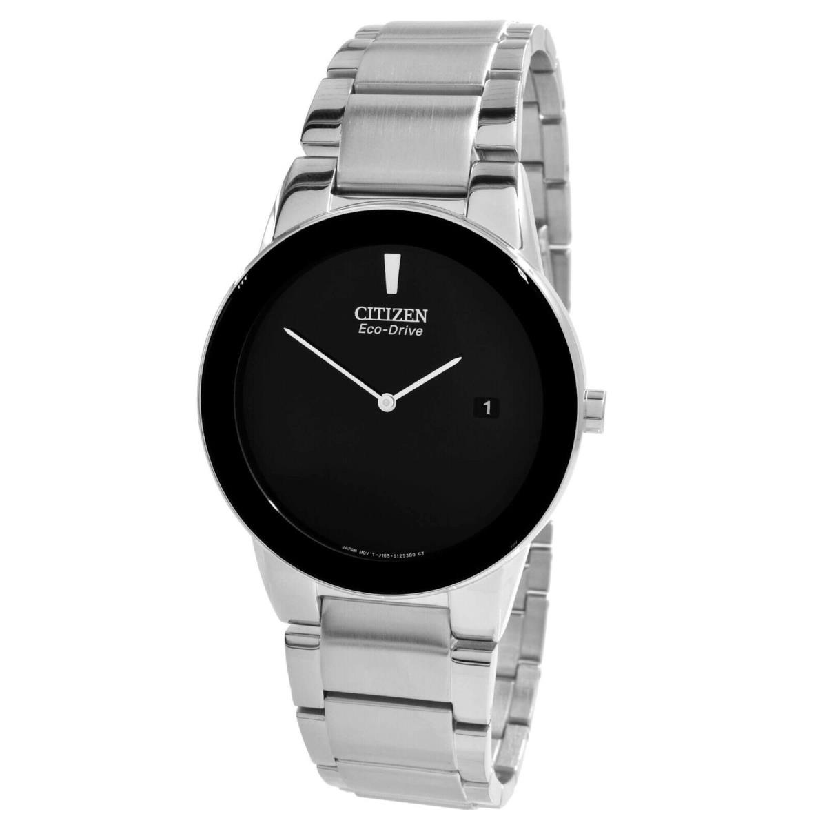 Citizen Men`s Axiom Eco-drive Black Dial Steel Bracelet Dress Watch AU1060-51E