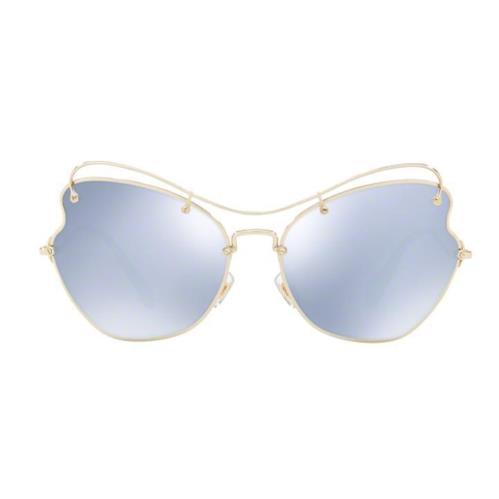 Miu Miu Sunglasses Smu 56R ZVN-5Q0 Pale Gold / Mirror Blue 61 mm MU56RS - Pale Gold Frame, Blue Lens