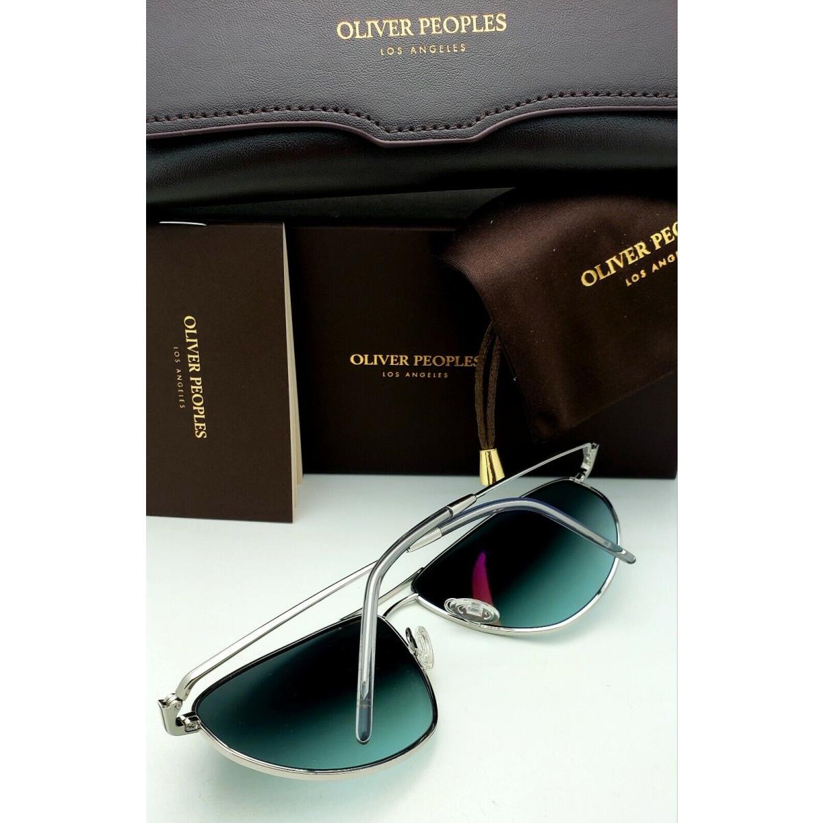 Oliver Peoples Kallen Sunglasses OV 1261-S 503686 Silver w/ Blue Fade Lenses