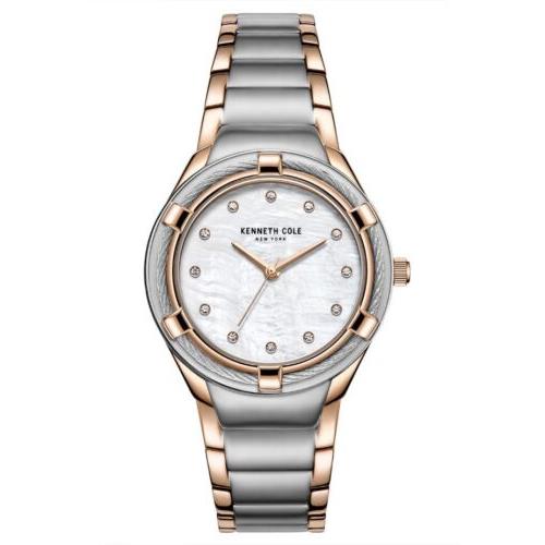 Women`s Kenneth Cole Classic Silver Tone Mother of Pearl Steel Watch KC51050002
