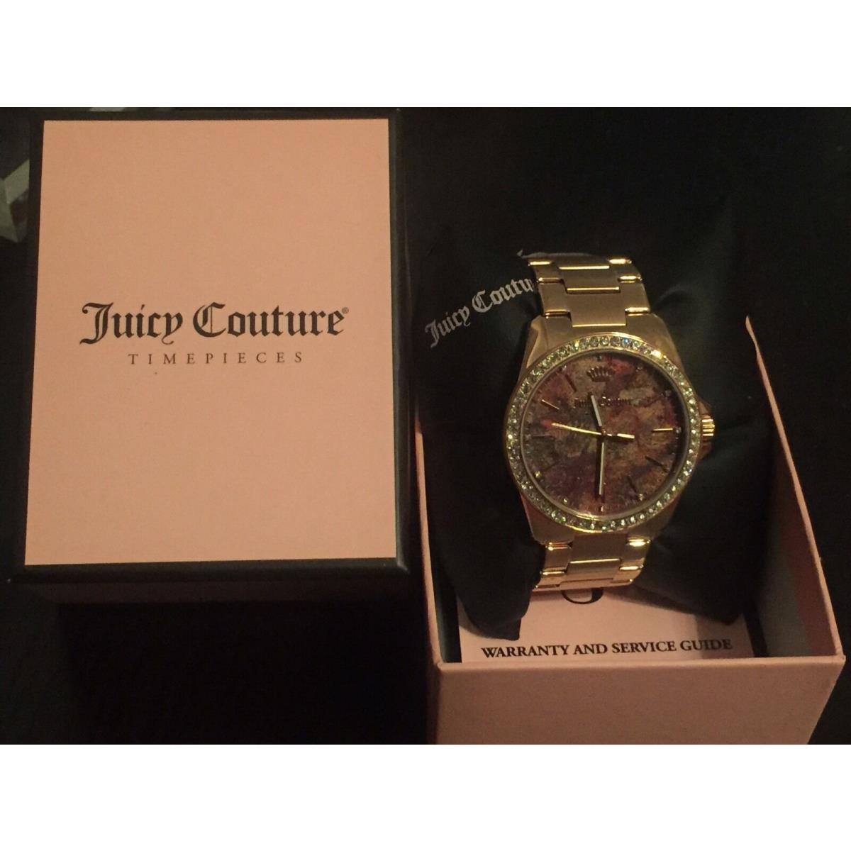 Juicy Couture Women`s Emma Crystal Stainless Steel Watch Rose Tone Retail