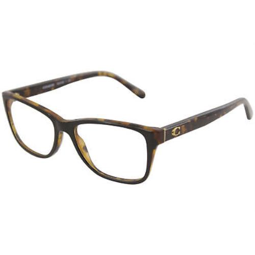 Coach HC6129 5446 Eyeglasses Frame Women`s Black Tortoise Laminate Full Rim 54mm