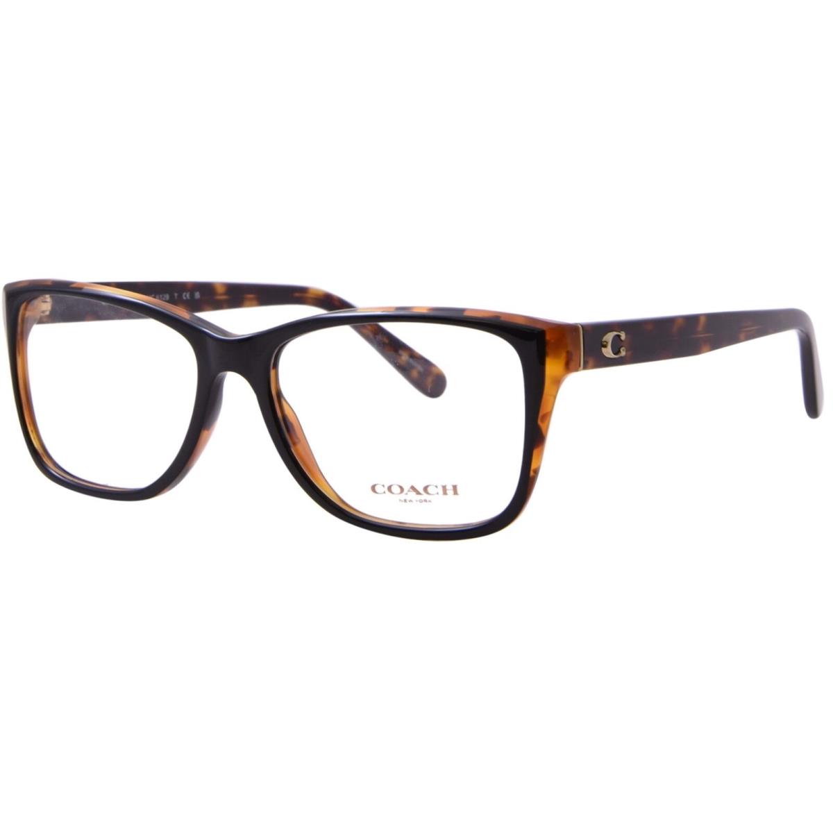 Coach HC6129 5446 Eyeglasses Frame Women`s Black Tortoise Laminate Full Rim 54mm