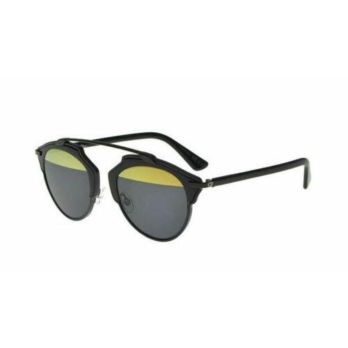 Christian Dior SO Real B0Y/T1 A Black/dark Grey Yellow Sunglasses - Black Frame, Dark Grey Yellow Lens