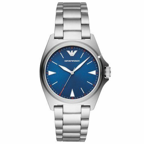 Emporio Armani Men`s Nicola AR11307 Silver Stainless-steel Quartz Dress Watch - Dial: Blue, Band: Silver
