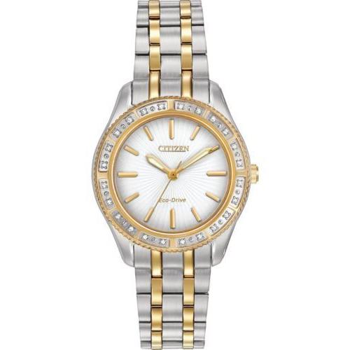 Citizen Eco-drive EM0244-55A Women`s Analog Display Stainless Two Tone Watch