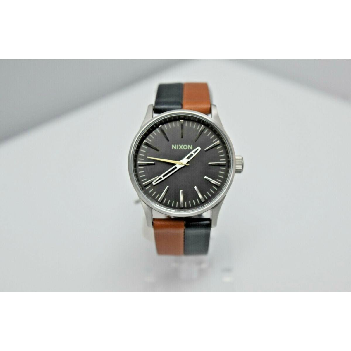 Nixon Sentry 38 Leather Brown Navy A377 1957-00 Watch