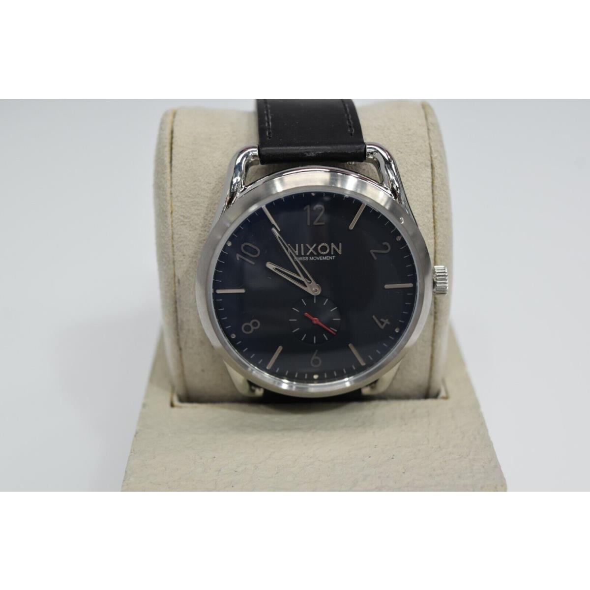 Nixon C45 Black Leather Black Dial A465 008-00 Watch